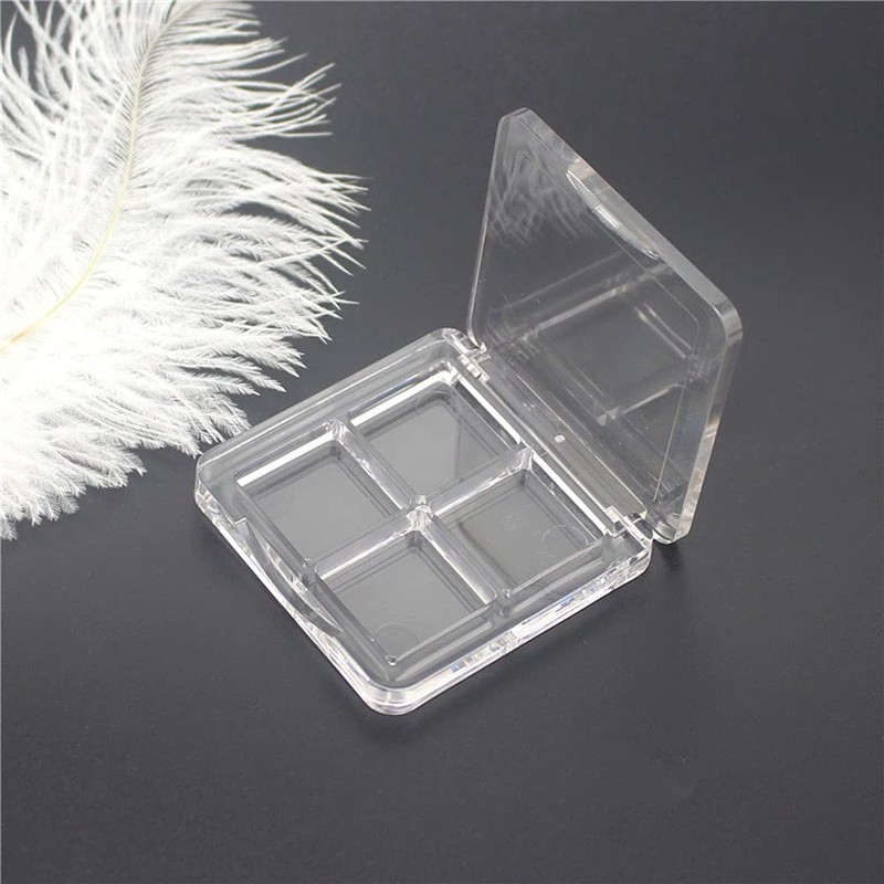luzen 3Pcs Empty Eyeshadow Palette Box Clear Plastic DIY Refillable
