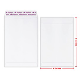 Bonfasvo 300 Pack 6x9 White Catalog Envelopes Peel & Seal Security Mailing Envelopes 120GSM Kraft Paper self Seal Envelopes for Invitations Papers Photos Documents Pictures Papers Files