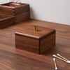 Sizikato Walnut Wood Q-Tip Box with Lid, Bathroom Cotton Swab