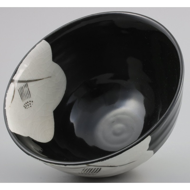 Seto Ware 伍 Spring Kiln Rice Bowl Large 天目 Camellias