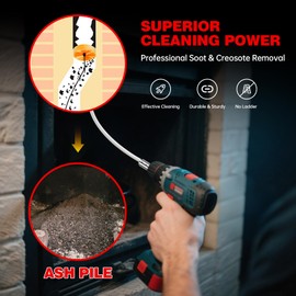 Morinoli 33 Feet Chimney Sweep Kit, Chrome Button Locking System, Chimney Cleaning Kit, Chimney Brush, Chimney Cleaning System with 10 Flexible Chimney Rods