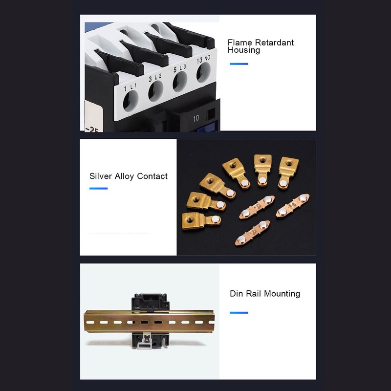 AC Contactor AC 380V 25A Motor Contactor Copper Coil 3P