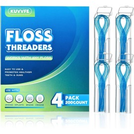 Kuvvfe 200 Count Simple Dental Floss Threaders for Braces Bridges Implants Crowns.