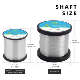 SF Monofilament Fishing Line Premium Spool Strong Mono Nylon Material Leader Line Clear 50LB