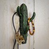 Treasure Gurus Boho Style Metal Green Cactus Wall Mount Triple