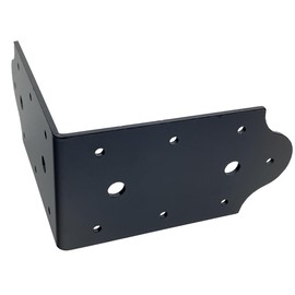 4 Pcs Heavy Duty Flush Inside 90-Degree Angle Bracket Steel Tie Plate,3" Width Connector Brace,Angle Knee Braces, Inside Joint for Butt-Join Post and Beam, Thickness 3 mm and Black