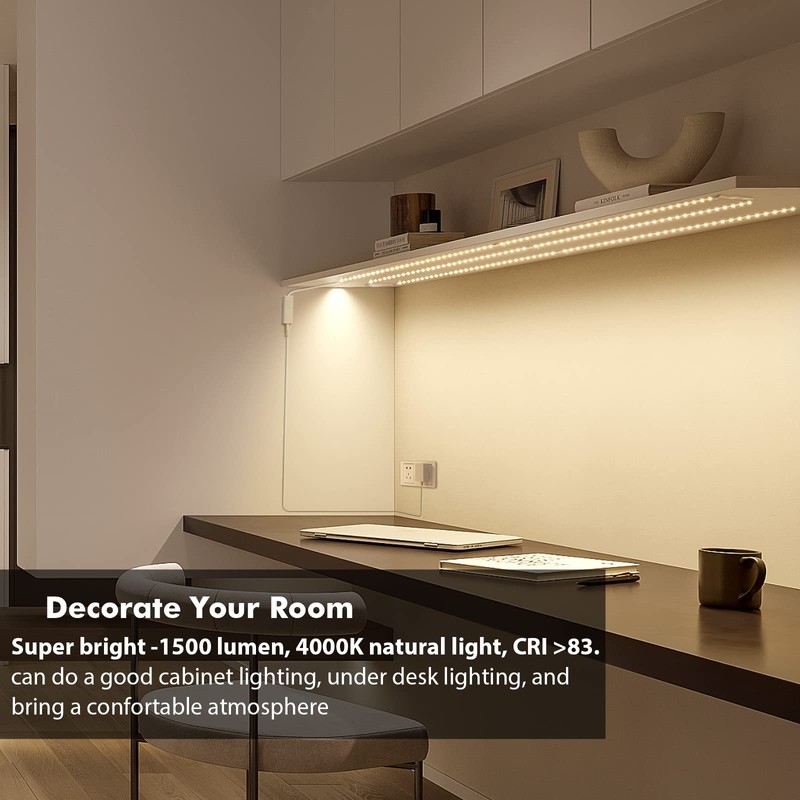 WOBANE Under Cabinet Lighting Kit, 6PCS 20inch LED Strip Bars