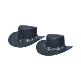 AK Leather Hats Bush & Safari Hats, Hand Crafted, Western/Cowboy/Outback/Australian/Style with Band for Men & Women AKRS-4002 (Black, XXL)