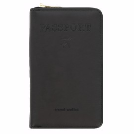 Passport Holder Wallet,Passport Holder Rfid Blocking With Safe Zipper Closure For Women Men,Secure And Stylish(Black)