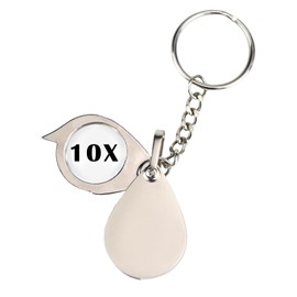 UPIQNG Key Rings Magnifier Glass Keychain 10x Portable Pocket Reading Magnifier Mini Foldable Magnifier Lightweight Keychain Useful Loupe Ornaments