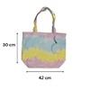 Elevanty Fabric Beach Bag with Toiletry Bag, Large Zip Bag