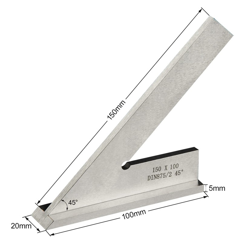 Boomgood 45 Degree Miter Square Machinist Engineer Square with Base