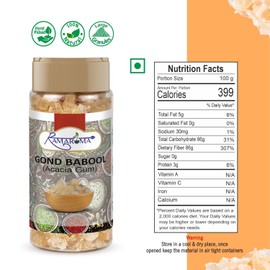 Indian Gum Arabic Tree Acacia Fiber Gum Organic (Babool), Indian Gum, Acacia Fiber Gum Pure Organic, All Natural, Salt-Free | Vegan | No Colors | Gluten Friendly | NON-GMO, 3.5oz (100g)