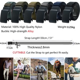 Men's Belts, Ratchet Double-sided Belt with Rotatable Buckle, Reversible Web Belt Breathable Waist Strap for Work Outdoor Golf, Adjustable for Pants Size Below 46" (Military Camo)