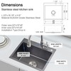 MENATT Commercial 22 X 18 Inch Drop in Single Bowl