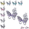 SoulCats® 1 pair of butterfly stud earrings, made of genuine