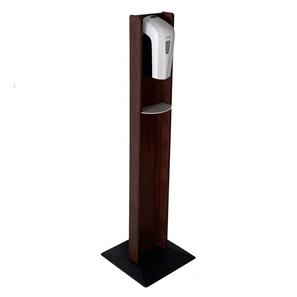 Wooden Mallet Gel Hand Sanitizer Dispenser on Wooden Floor Stand