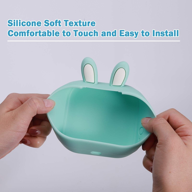 Memoking T02 Protective Case-Bunny Ears Shape Soft Silicone BPA-Free Cute