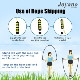Joyano® 2 Pack (BLUE+YELLOW) Rope Skipping Speed Kids Jump Ropes, Ponydash Lightweight & Adjustable & Durable Fitness Indoor/Outdoor Exercise Skipping Rope for Women and Men Adult-Foam Grips Perfect for Boxing, Fitness, Workout, Crossfit