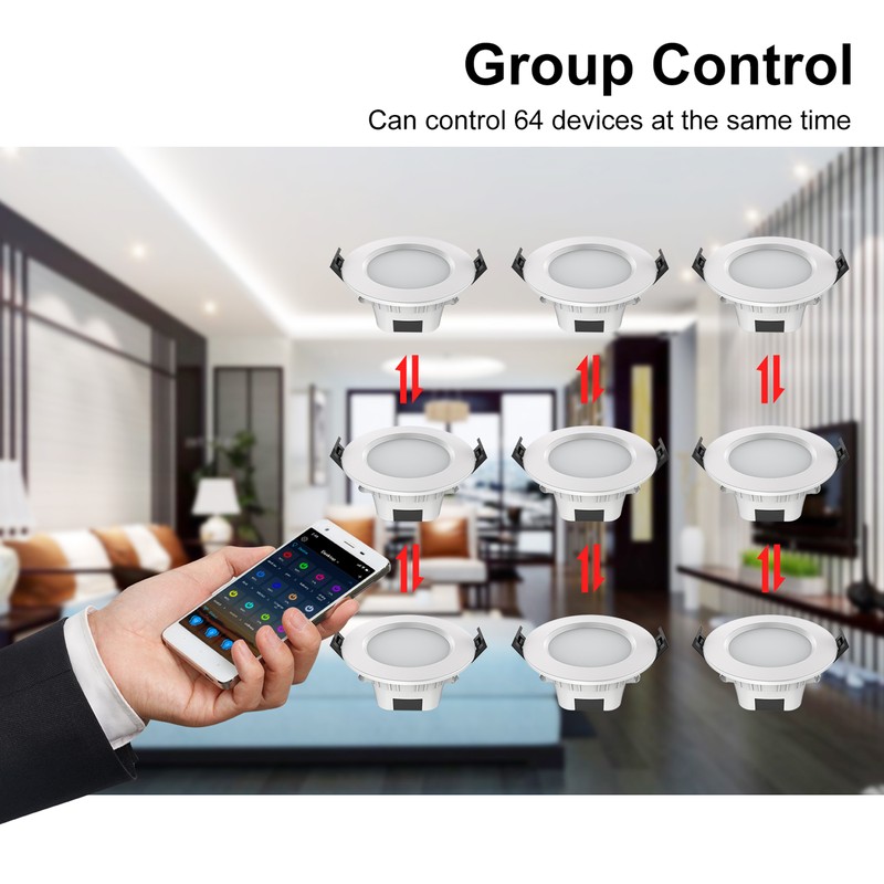 A C100-264V 9W 4.7Inches LEDs RGB+CCT Intelligent Recessed Lighting Downlight
