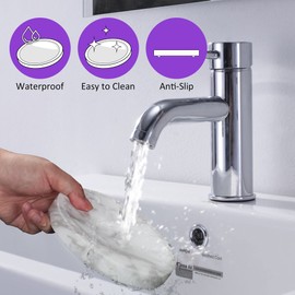 WORHE Soap Dish True Natural Marble, Soap Sponge Holder for Bathroom Tub Shower Kitchen Sink, Handcraft Nero Marquina Marble Oval Soap Tray Case Color Black (DL005)