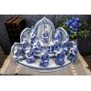 Blue Tibetan Buddhism Altar Incense Holder Display With 12 Mini