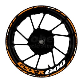 Awonderful Motorcycle Reflective Wheel Stripes kit, Wheel Rim Stickers Compatible with Suzuki GSXR600 K1/GSXR600 K4/GSXR600 K6/GSXR600 K8/GSXR600 K9 2011-2019,Orange