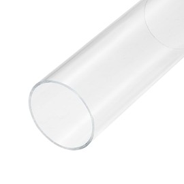 sourcing map PVC transparent tube, inner diameter 61 mm, diameter 65 mm, length 150 mm, acrylic plastic tube for lamp making, floor lamps, furniture