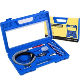 HYFN Pencil Grinder Air Tool 1/8 Inch Air Pencil Grinder 18 Pcs Pneumatic Pencil Grinder Tungsten Steel Manufacturing Air Grinder Tool Speed Up To 65000Rpm