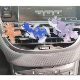 Jerry Car Air Vent Clip – Cute Spinners Jerry and Mouse Design, Moving with Air Flow – Car Interior Decoration for Women & Men (3PCS)