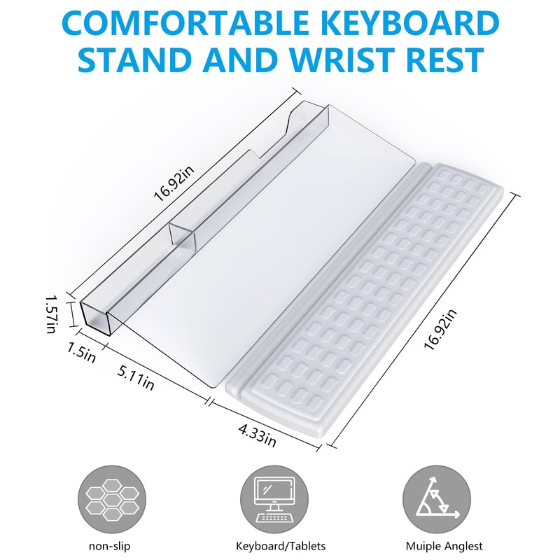 Laokiiy Keyboard Riser,Computer Stand Acrylic Tilted Holder for Easy Ergonomic