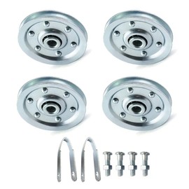 Garage Door 3" Pulley Kits, Kits Including 2 Stationary Pulleys and 2 Rear Wheel Pulleys with Clevis Fork,Garage Door Parts