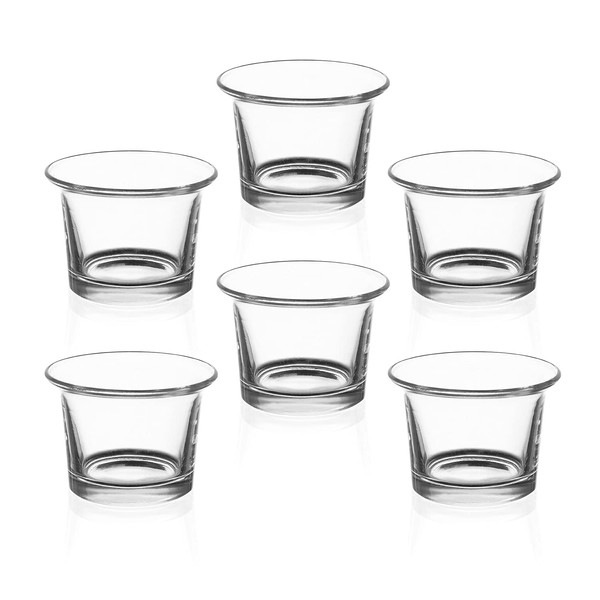 Royal Imports Candle Holder Hanging Oyster Votive Tealight Glass for Wedding, Birthday, Holiday & Home Decoration, Set of 6