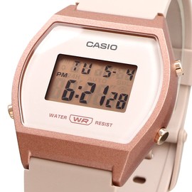 Casio Standard Digital Ladies Watch LW-204 LW-205H Series Overseas Model, Pink Beige x Rose Gold LW-204-4A