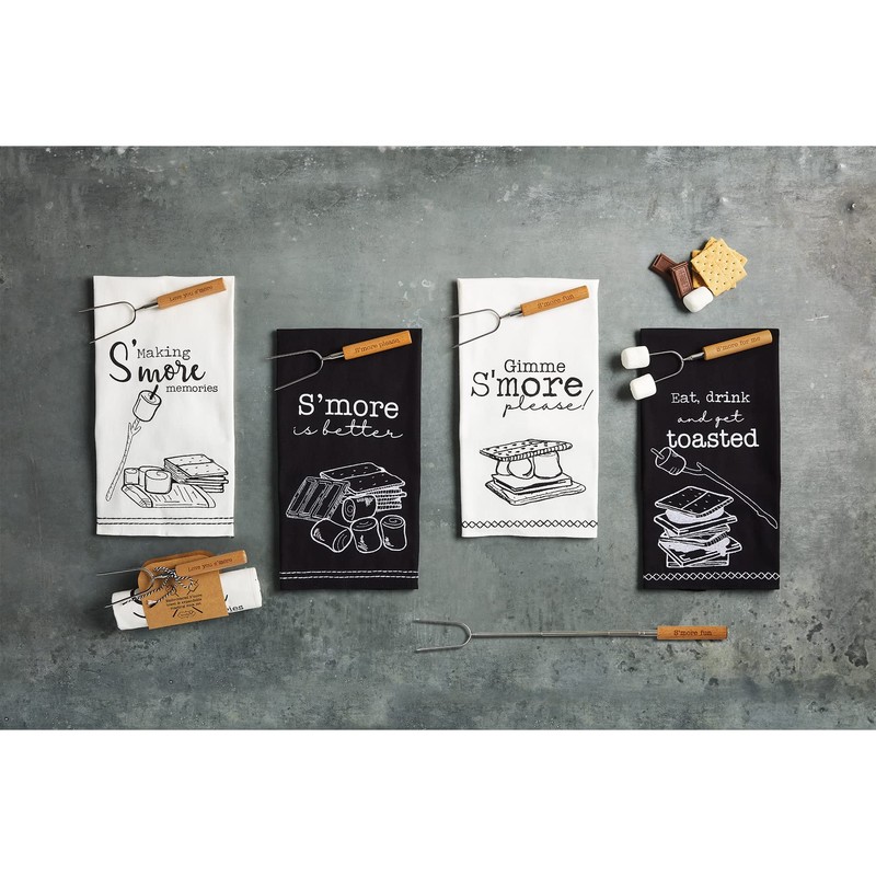 Mud Pie S'more Towel and Roasting Stick Set, S'more Please,