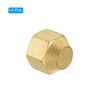 PATIKIL 1/4" Brass Flare Cap, 7/16-20UNF Female Thread 4Pcs SAE