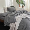 FOSSA Duvet Cover Set 100% Washed Cotton Linen Feel Super