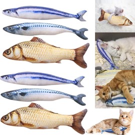 Mumoo Bear Cat Toys - 6 Pack Catnip Fish Toys for Cats, 20cm Soft Catnip Toy Interactive Plush for Indoor Cat Toys Scratch Chewing Teeth Grinding Pet Pillows for Cats and Kittens