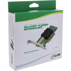 InLine 10-Gigabit Network Card, 1x SFP+, PCIe x8, 10 GBASE-T Ethernet LAN Controller, from Win 7, Server 2008, Linux 2.6, incl. Low Profile Slot Bracket, 51130A
