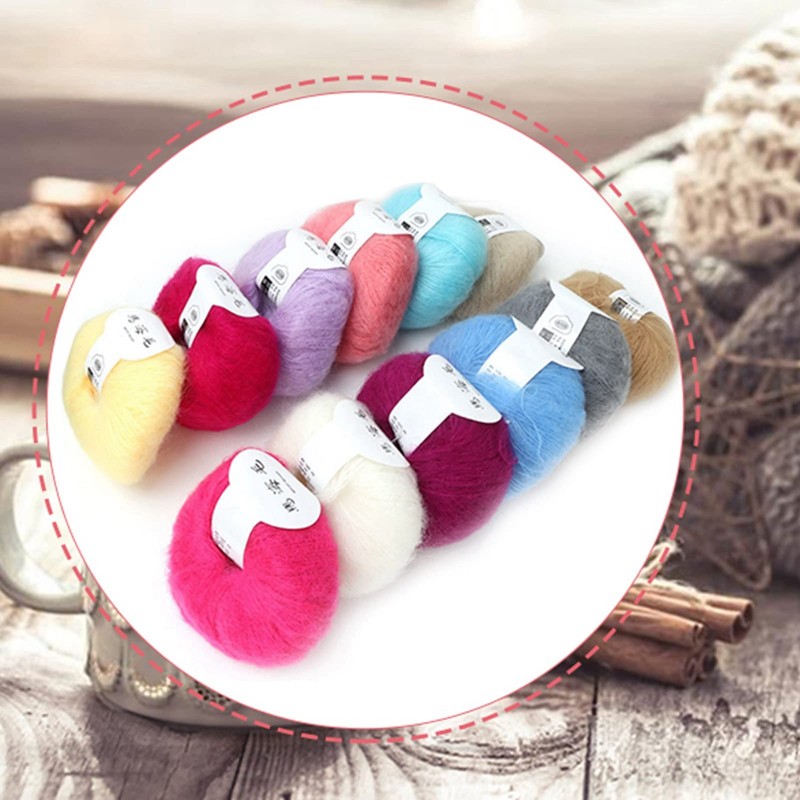 Trisar Soft Lightweight Mohair Wool Blend Knitting Yarn, Anti Pilling