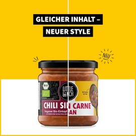 Little Lunch Bio Eintopf Chili Sin Carne | 350ml | 100% Bio-Qualität | Vegan | Glutenfrei | Laktosefrei | Ohne zugesetzten Zucker | Keine künstlichen Zusätze | Ohne Geschmacksverstärker