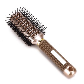 Anti-Static Hairdressing Comb, Double-Sided Nylon Bristle Hair Brush Styling Comb Volume Comb for Women and Men