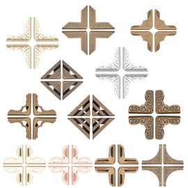 PH PandaHall 96pcs Book Corners 12 Styles Iron Corner Protectors 4 Colors Triangle Vintage Edge Cover Metal Decorative Cover Pad for Jewelry Box Book Scrapbook Albums Menus Furniture, for 1~5mm Cover