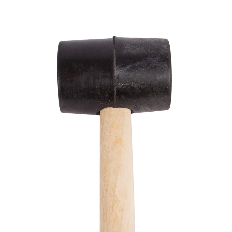 1x 16oz Rubber Mallet with Wooden Handle - Home Nail