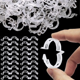 Secured Plastic Plant Clip, Plant Support Clips, Garden Clips for Climbing Plants, Plastic Trellis Clips Plant Support Clips Tomato Grape Vine Vegetables Plant Fixing Clips (100, White)