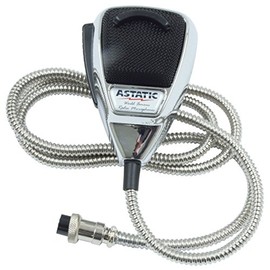 Astatic 636LC Chrome Noise Canceling 4 pin CB Radio Mic