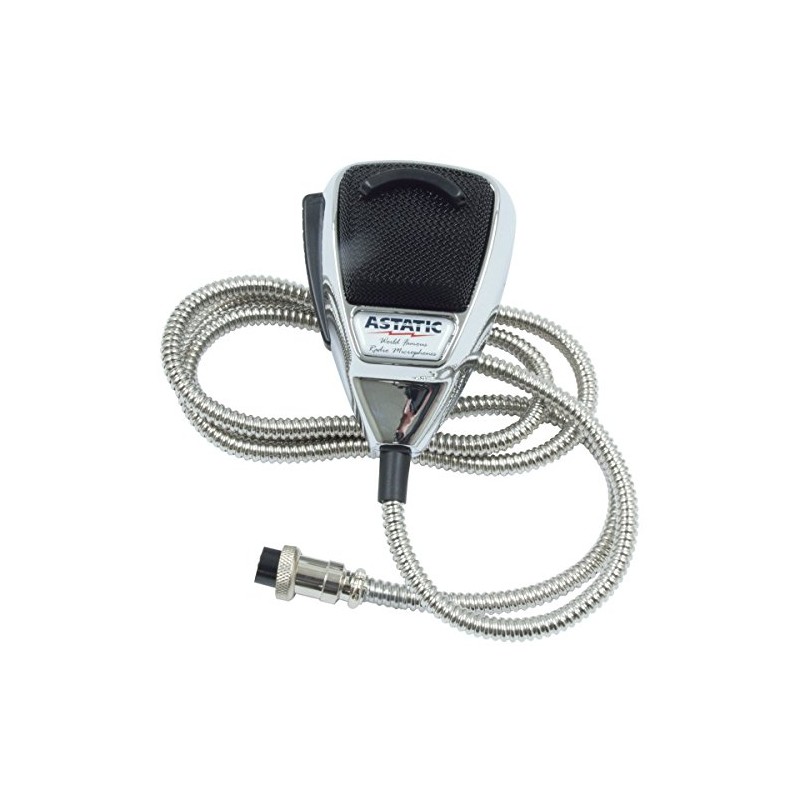 Astatic 636LC Chrome Noise Canceling 4 pin CB Radio Mic