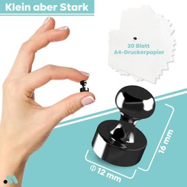 Miangsy Pack of 40 Strong Magnets for Magnetic Board, Fridge, Office and School - Black