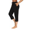 Sarin Mathews Womens Capri Yoga Pants Loose Workout Joggers Drawstring