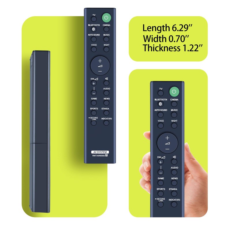 RYQIF RMT-AH500U Replacement Remote Control Intended for Sony Soundbar HT-S350